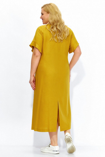Платье Линия Л Б-2115 темно-горчичный - фото 4