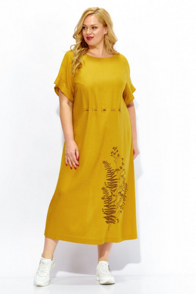 Платье Линия Л Б-2115 темно-горчичный - фото 1