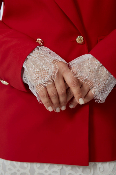 Жакет, юбка OVERYOU М244 красный/белый - фото 7