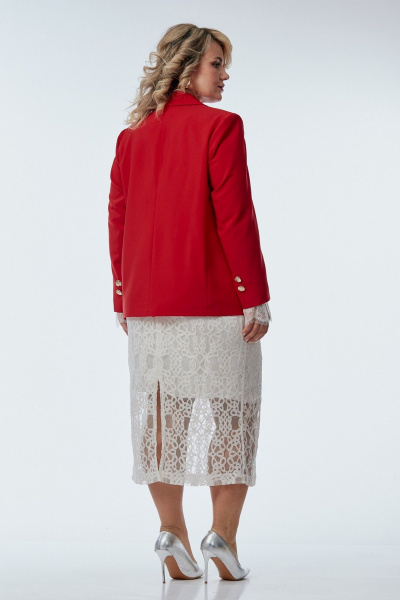 Жакет, юбка OVERYOU М244 красный/белый - фото 6