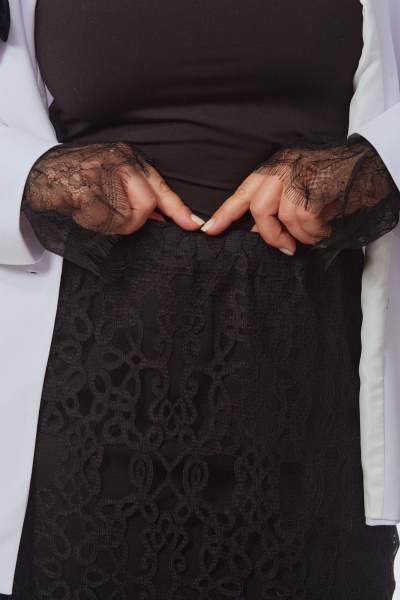 Жакет, юбка OVERYOU М244/1 белый/черный - фото 7