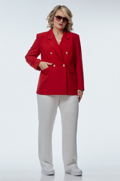 Брюки, жакет OVERYOU М245 красный/белый - фото 7