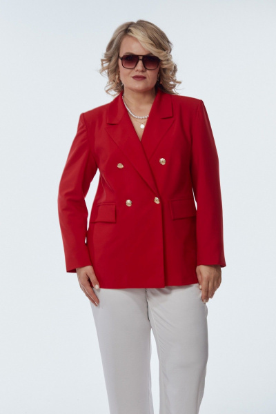 Брюки, жакет OVERYOU М245 красный/белый - фото 4