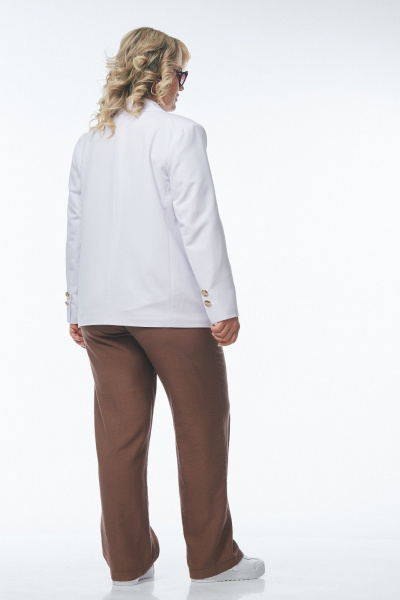 Брюки, жакет OVERYOU М246 белый/капучино - фото 6