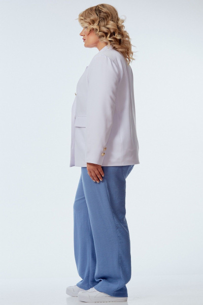 Брюки, жакет OVERYOU М246/1 белый/голубой - фото 6