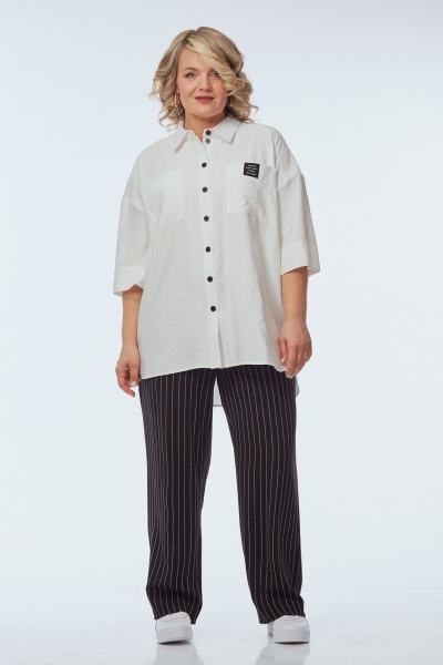 Брюки, рубашка OVERYOU М248 белый_с_черно-белым - фото 3