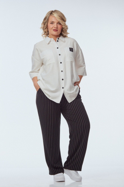 Брюки, рубашка OVERYOU М248 белый_с_черно-белым - фото 2