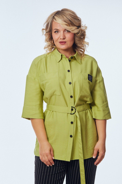 Брюки, рубашка OVERYOU М248/1 фисташка_с_черно-белым - фото 4