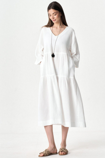 Платье Art Ribbon М3481P_1 молочный - фото 6