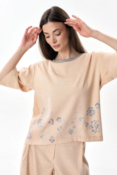 Блуза Art Ribbon М3652T песок - фото 3