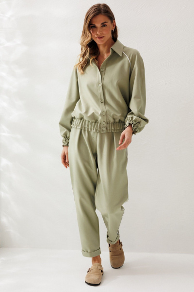 Блуза, брюки Ларс Стиль 1215 олива - фото 8