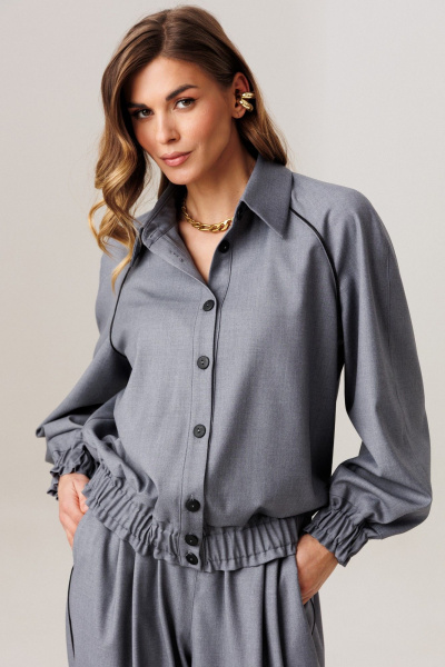 Блуза, брюки Ларс Стиль 1211 серый - фото 7