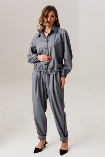 Блуза, брюки Ларс Стиль 1211 серый - фото 6
