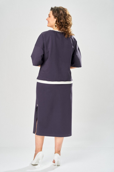 Блуза, юбка Bonna Image 1050/1 серо-фиолетовый - фото 3