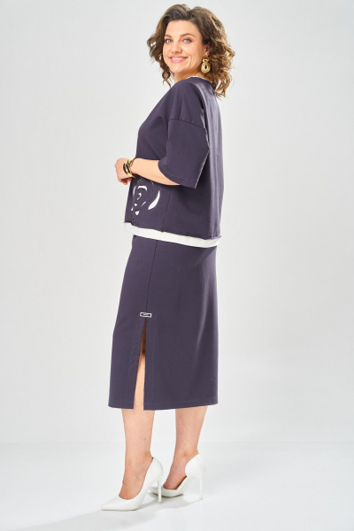 Блуза, юбка Bonna Image 1050/1 серо-фиолетовый - фото 2