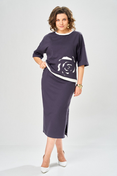 Блуза, юбка Bonna Image 1050/1 серо-фиолетовый - фото 1