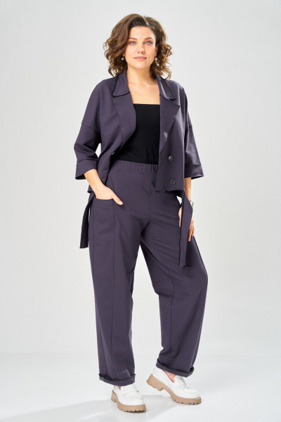 Брюки, жакет Bonna Image 1055/1 серо-фиолетовый - фото 11