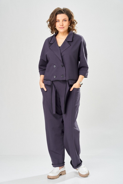 Брюки, жакет Bonna Image 1055/1 серо-фиолетовый - фото 10