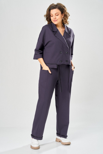 Брюки, жакет Bonna Image 1055/1 серо-фиолетовый - фото 9