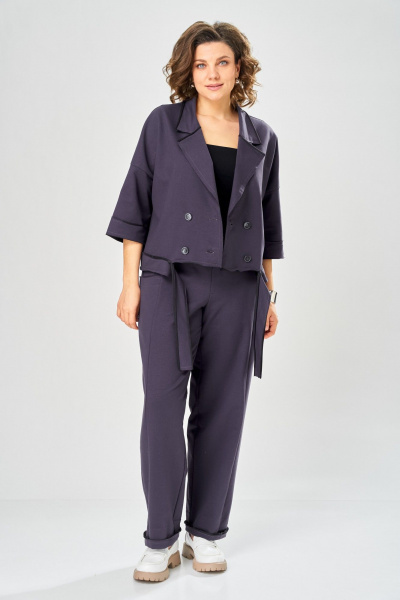 Брюки, жакет Bonna Image 1055/1 серо-фиолетовый - фото 4