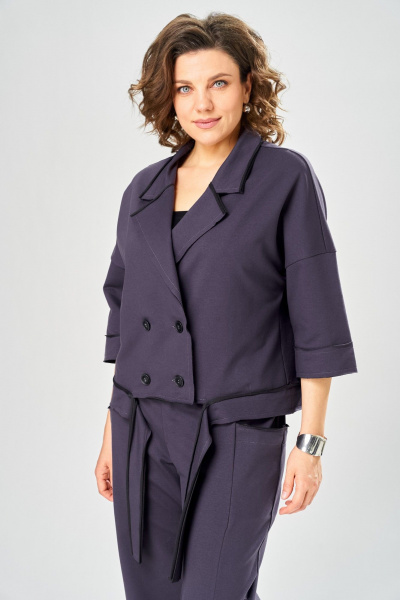 Брюки, жакет Bonna Image 1055/1 серо-фиолетовый - фото 2