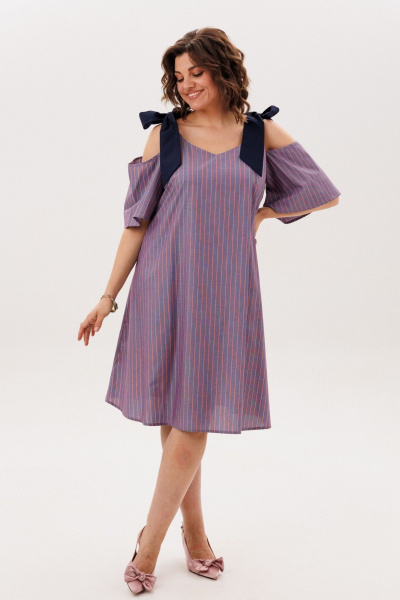 Платье Anelli 1820 синий_бант - фото 8