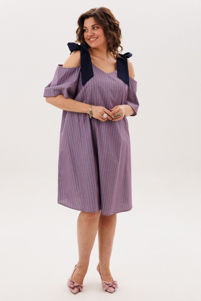 Платье Anelli 1820 синий_бант - фото 7