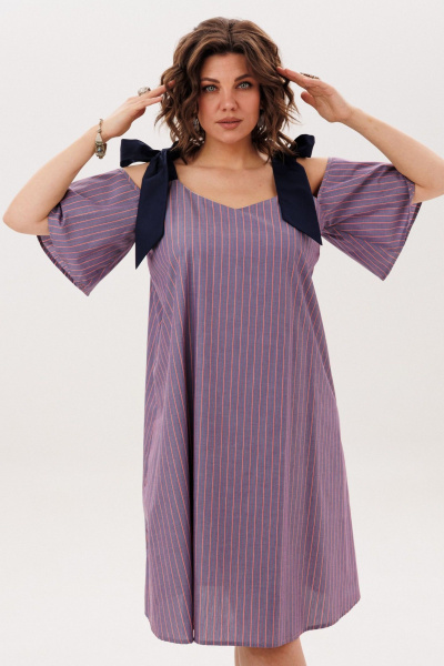 Платье Anelli 1820 синий_бант - фото 6