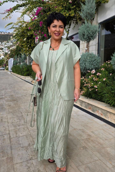 Жилет, платье Vittoria Queen 28013/1 салатовый - фото 11