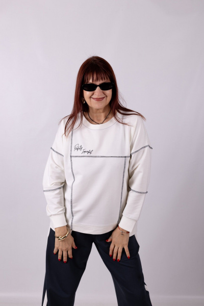 Джемпер Mita ЖМ1268 белый - фото 7