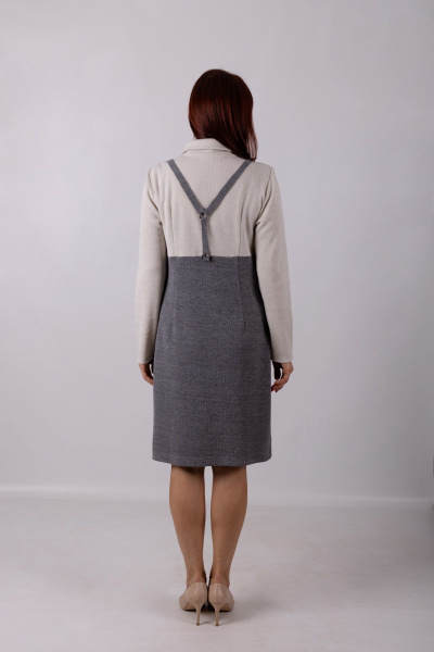 Платье Mita ЖМ1070 беж/серый - фото 5