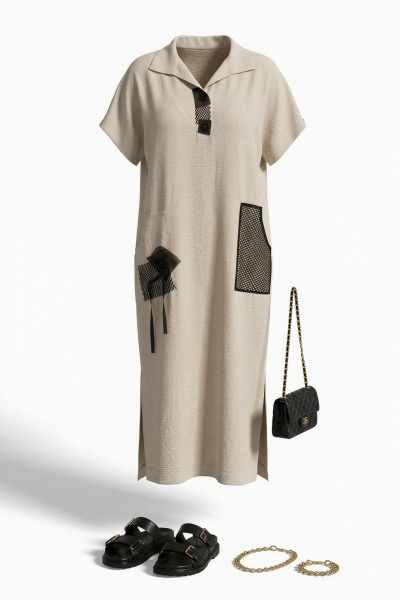 Платье Vittoria Queen 28243 песочный - фото 7