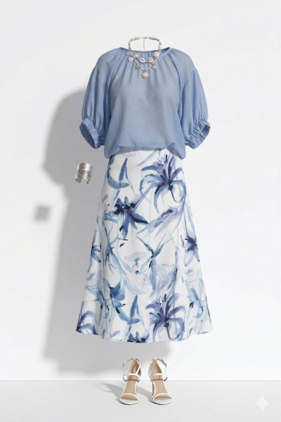 Блуза Vittoria Queen 28783бл синий - фото 6