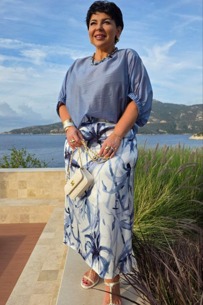 Блуза Vittoria Queen 28783бл синий - фото 5