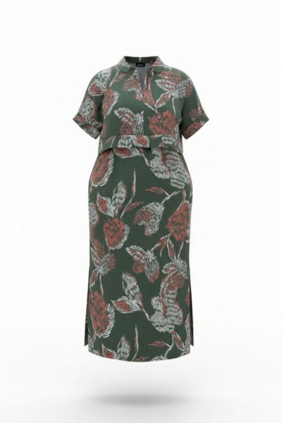 Платье Vittoria Queen 28963 зелено-оранжевый_принт - фото 8