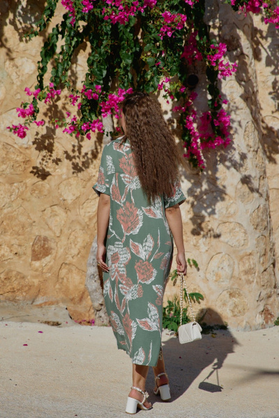 Платье Vittoria Queen 28963 зелено-оранжевый_принт - фото 5