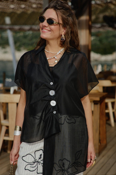 Блуза Vittoria Queen 29093бл черный - фото 6