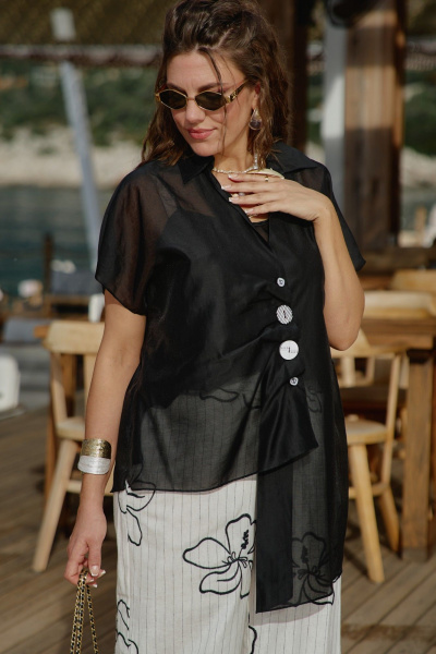 Блуза Vittoria Queen 29093бл черный - фото 1