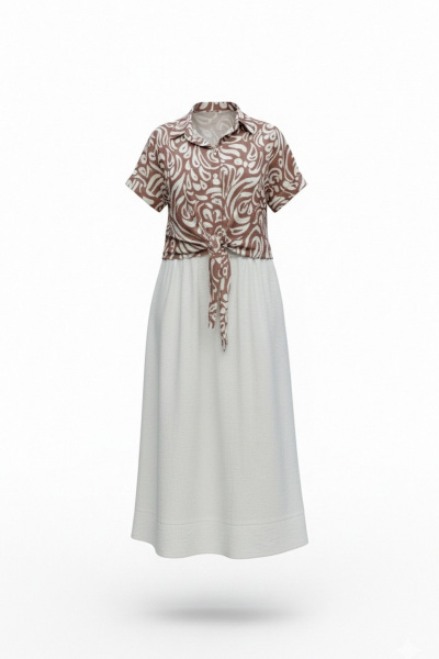 Блуза Vittoria Queen 29113бл молочно-коричневый - фото 9