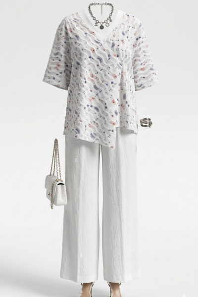 Блуза, брюки Vittoria Queen 29233 молочный - фото 6