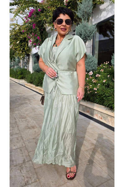 Жилет, платье Vittoria Queen 28013/1 салатовый - фото 10