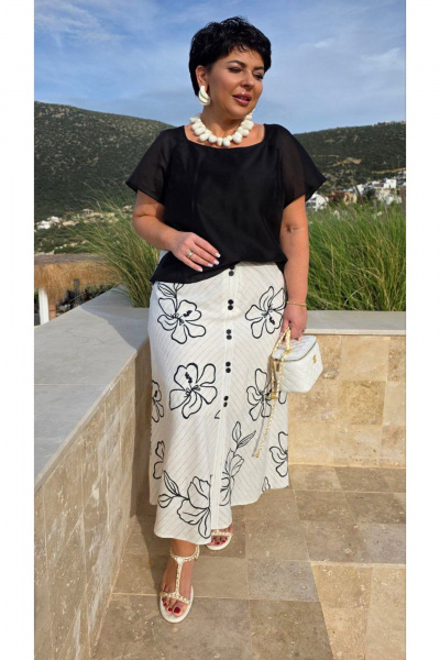 Юбка Vittoria Queen 28193ю черный-молочный - фото 4