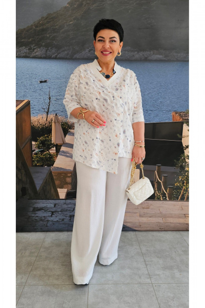 Блуза, брюки Vittoria Queen 29233 молочный - фото 5