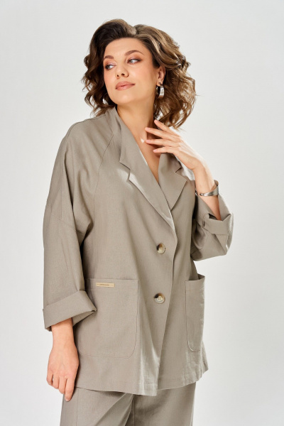 Брюки, жакет Диомант 2168 бежевый - фото 9