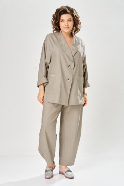 Брюки, жакет Диомант 2168 бежевый - фото 2