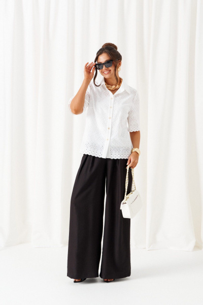 Блуза, брюки Beautiful&Free 6463 бело-черный - фото 3