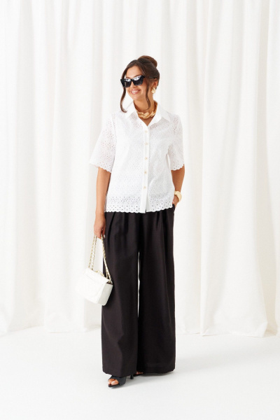 Блуза, брюки Beautiful&Free 6463 бело-черный - фото 1