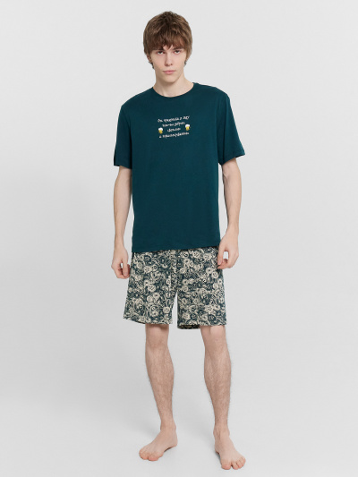 Футболка, шорты Mark Formelle 591044/24-4224ПП-5 изумрудный_бутылки_на_изумрудном_3_сл_на_пол - фото 2