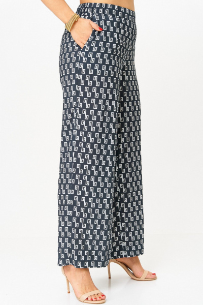 Блуза, брюки БелЭльСтиль 875.3 _22_22+605-2_73_22 сине-белый_принт - фото 10