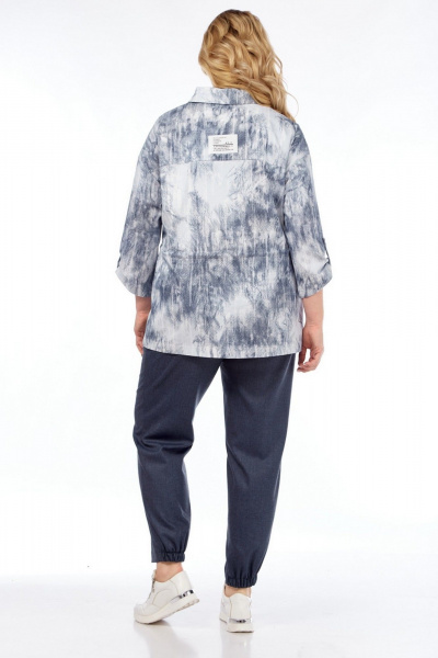 Брюки, куртка, майка Милора-стиль 1325 синий_с_белым - фото 3